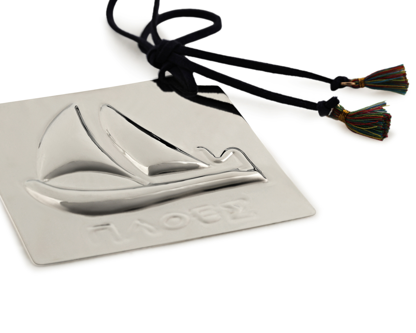 Silver Ship Good Luck Ornament 1